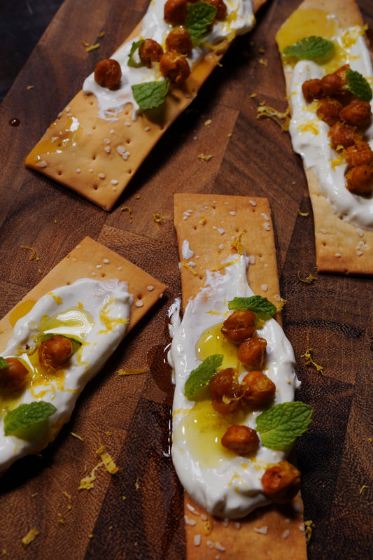 Labneh with Turmeric-Roasted Chickpeas & Mint