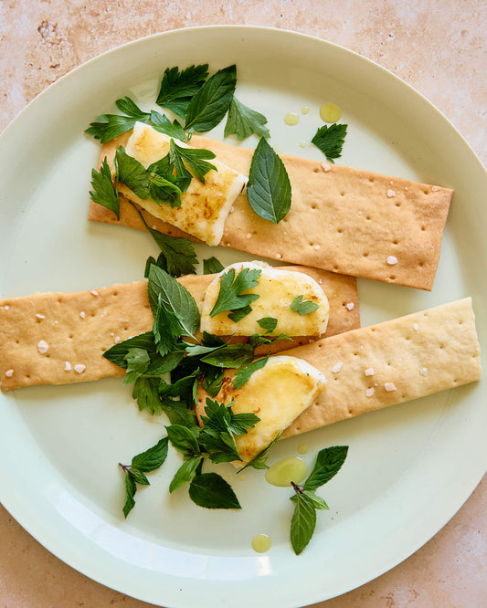 Halloumi with Herb Salad
