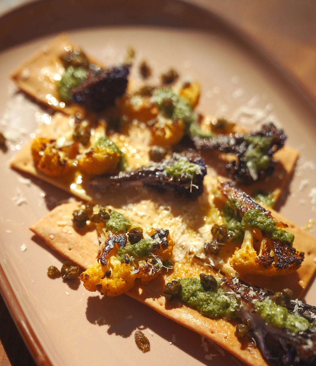 Roasted Cauliflower with Avocado Green Goddess