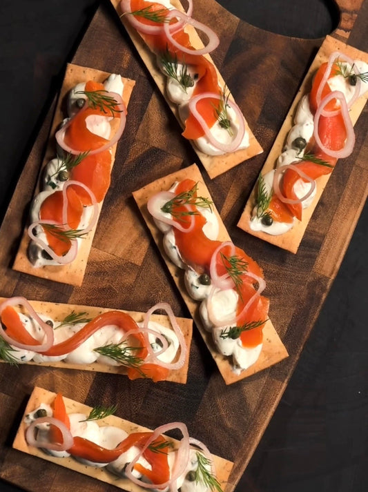 Smoked Salmon, Whipped Chive Cream Cheese & Pickled Shallot