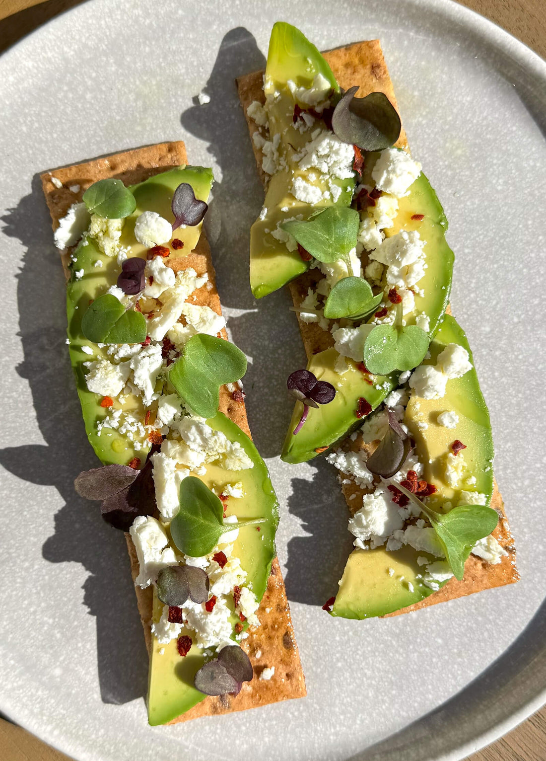 Avocado Feta with Chili Flakes