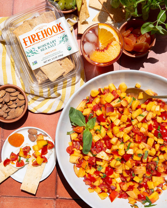 Tomato Peach Bruschetta